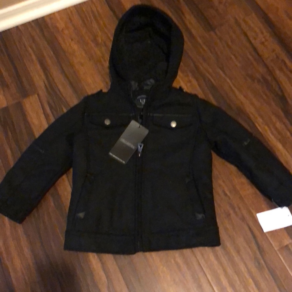 NWT Great coat with faux leather details.